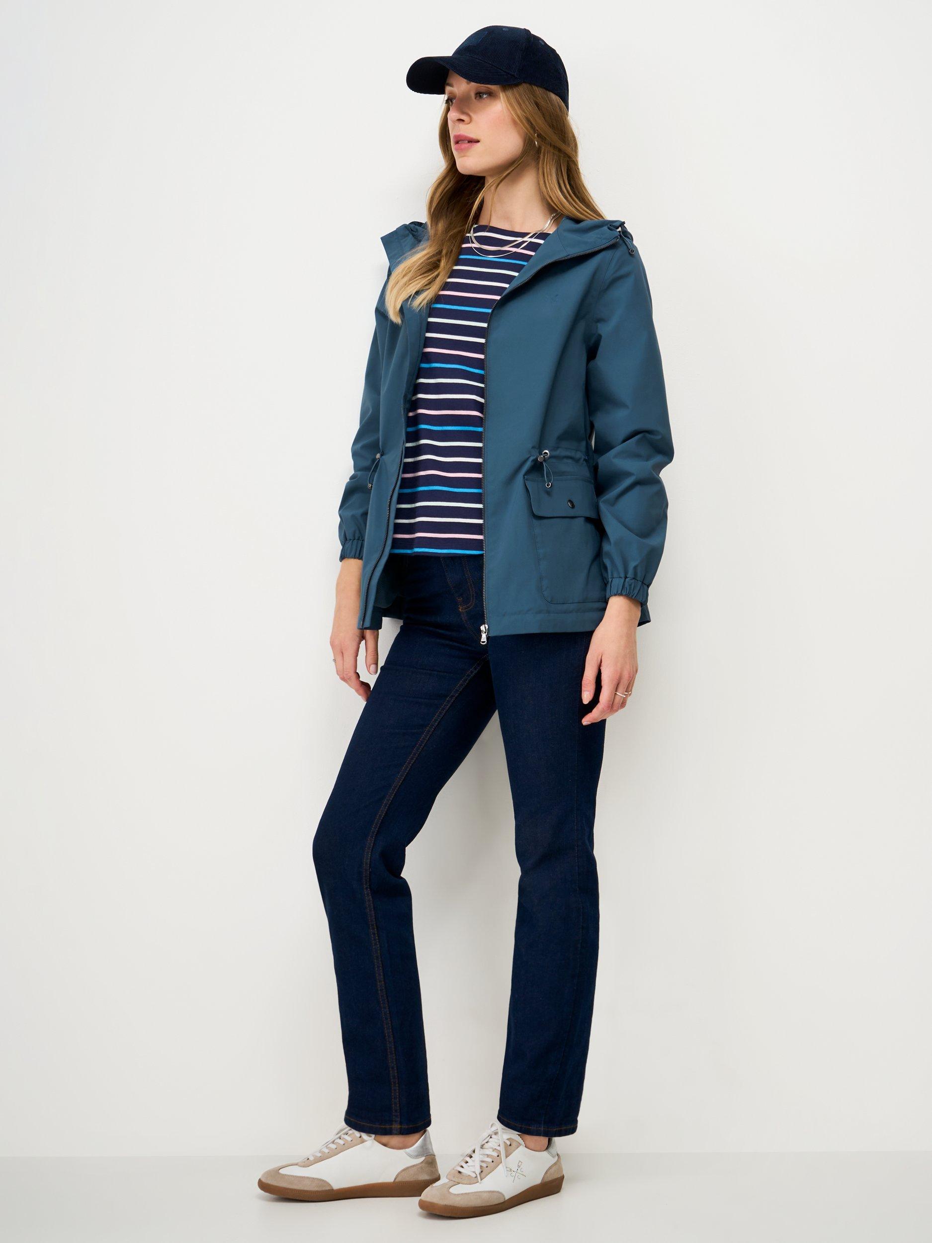 Product image 3 of 5, which shows Crew Clothing Waterproof Raincoat, Teal Blue, 8