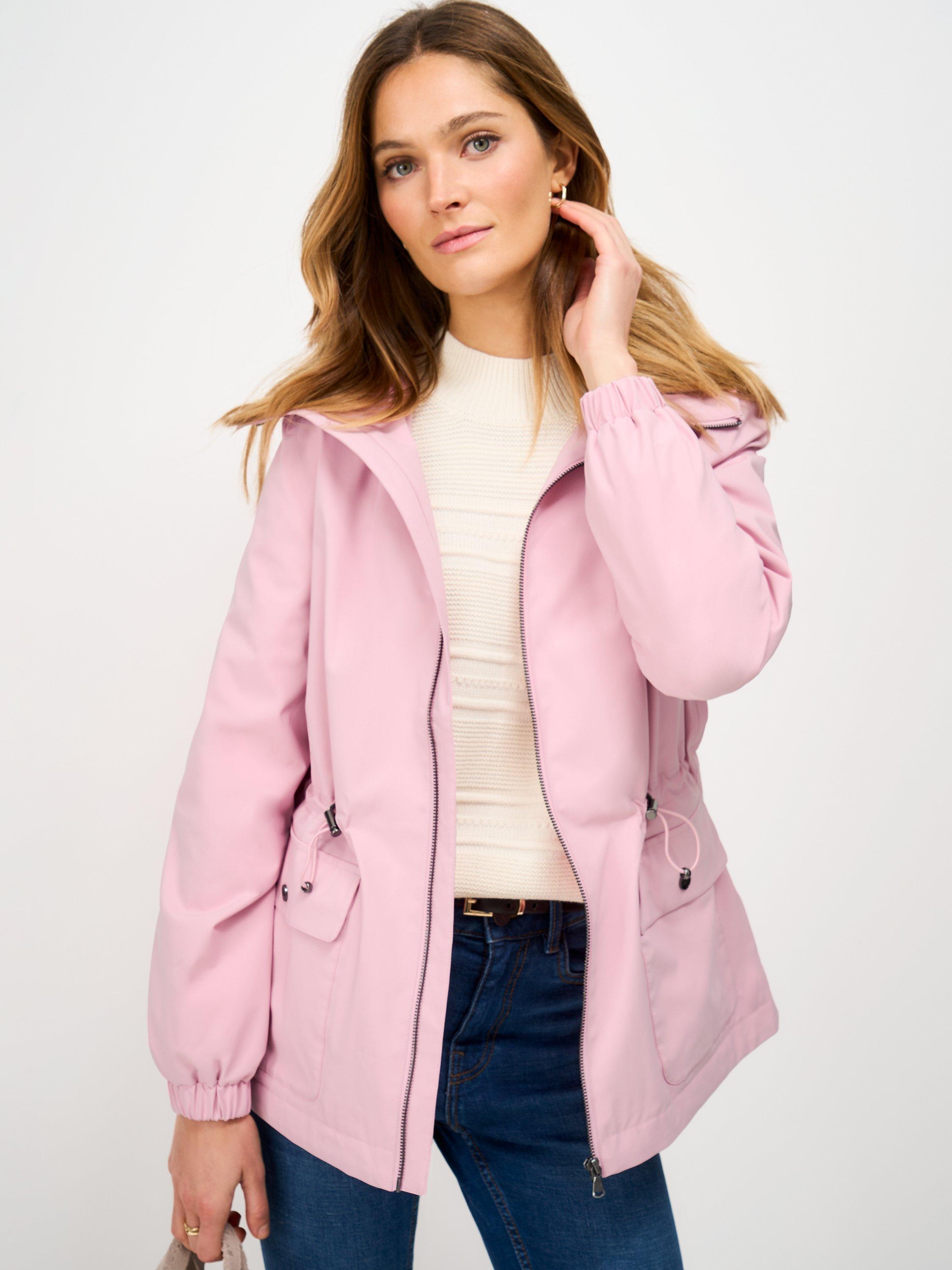 Product image 1 of 5, which shows Crew Clothing Waterproof Raincoat, Pastel Pink, 8