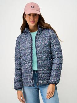 Crew Clothing Floral Lightweight Padded Jacket, Navy/Multi, Navy/Multi