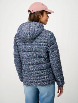 Crew Clothing Floral Lightweight Padded Jacket, Navy/Multi - view 2, Navy/Multi