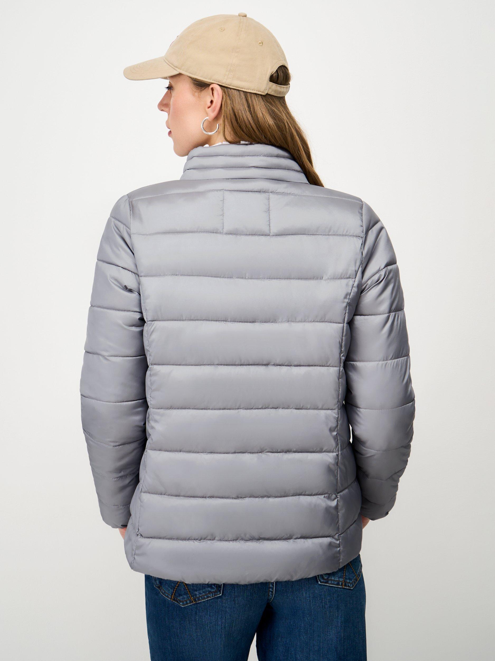Product image 2 of 5, which shows Crew Clothing Metallic Padded Jacket, Silver Grey, 10