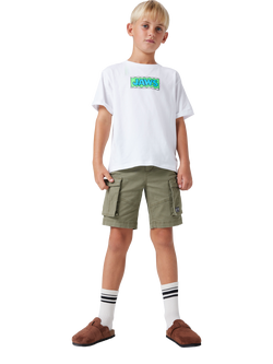 NAME IT Kids' Short Sleeve Jaws Print T-Shirt, Bright White, Bright White