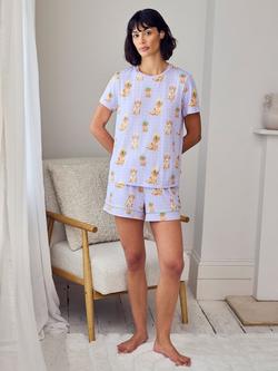 Chelsea Peers Spa Dogs Jersey Short Pyjama Set, Lilac/Multi - view 2, Lilac/Multi