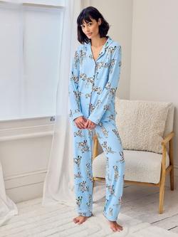 Chelsea Peers Tall Dalmation Dogs Long Pyjama Set, Blue/Multi, Blue/Multi