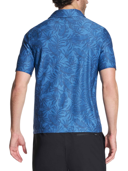 Skechers GO DRI All Day Printed Polo Shirt, Blue - view 2, Blue