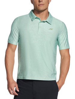 Skechers GO DRI All Day Printed Polo Shirt, Lime Green, Lime Green