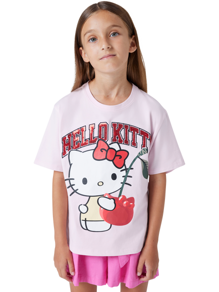 NAME IT Kids' Short Sleeve Hello Kitty T-Shirt, Cradle Pink, Cradle Pink