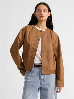 Albaray Pleated Hem Jacket, Tan, Tan