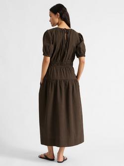 Albaray Gingham Midi Dress, Brown - view 2, Brown