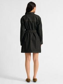 Albaray Denim Shirt Mini Dress, Black - view 2, Black