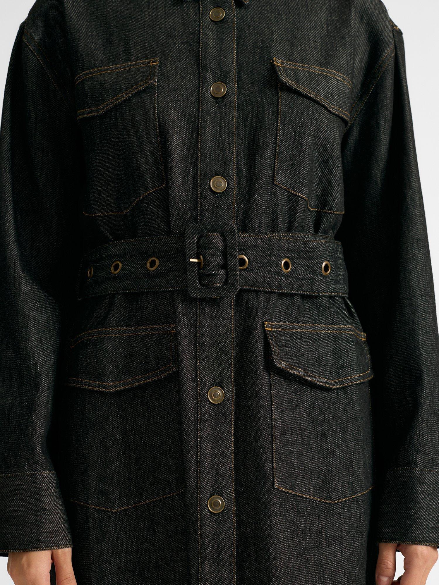 Product image 3 of 4, which shows Albaray Denim Shirt Mini Dress, Black, 8