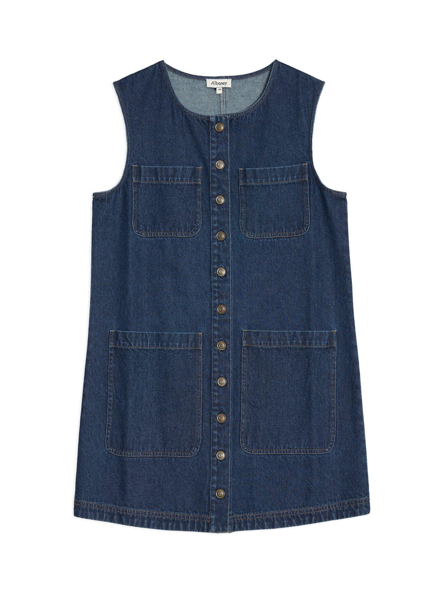 Product image 4 of 4, which shows Albaray Sleeveless Denim Mini Dress, Indigo, 8