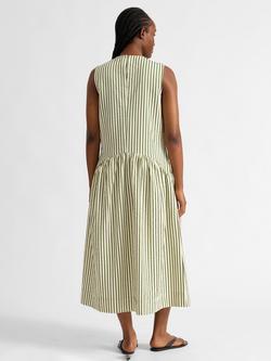 Albaray Iconic Stripe Sleeveless Midi Dress, Green - view 2, Green