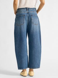 Albaray Mid Rise Barrel Leg Jeans, Mid Wash Blue - view 2, Mid Wash Blue