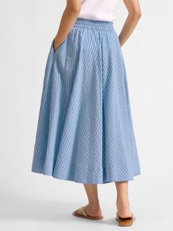 Albaray Stripe Full Midi Skirt, Blue - view 2, Blue