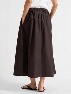 Albaray Draped Full Midi Skirt, Chocolate - view 2, Chocolate