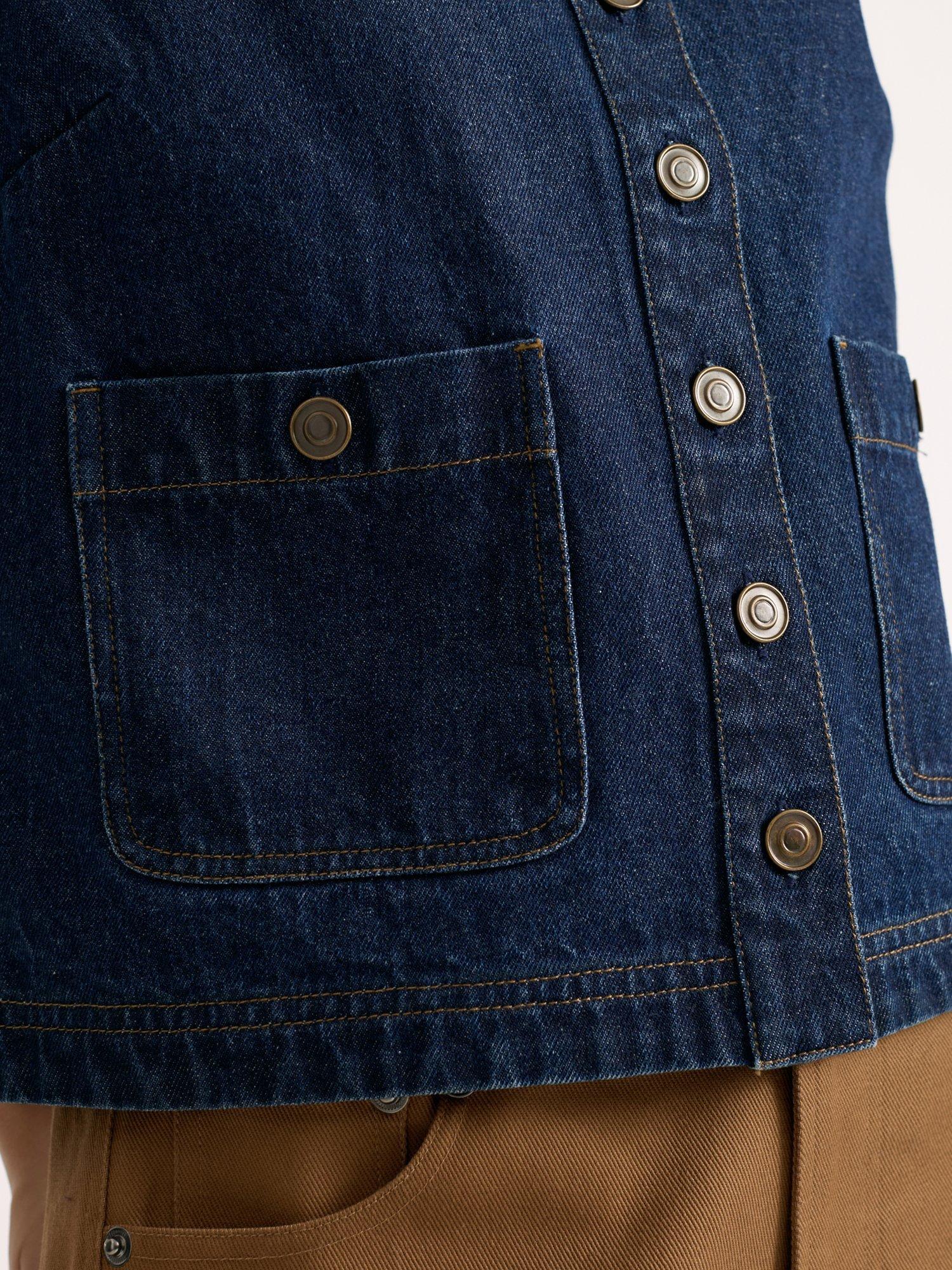 Product image 3 of 4, which shows Albaray Button Denim Waistcoat, Indigo, 8