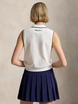 Polo Ralph Lauren Wimbledon 2026 Sleeveless Cotton Blend Polo Shirt, White - view 2, White