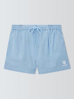 Polo Ralph Lauren Striped Cotton Drawcord Waist Shorts, Blue, Blue