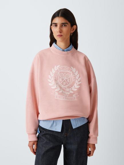 Polo Ralph Lauren Wimbledon 2026 Cotton Blend Fleece Sweatshirt, Carmel Pink, Carmel Pink