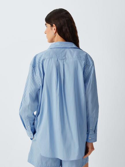 Polo Ralph Lauren Wimbledon 2026 Striped Cotton Shirt, Blue - view 2, Blue