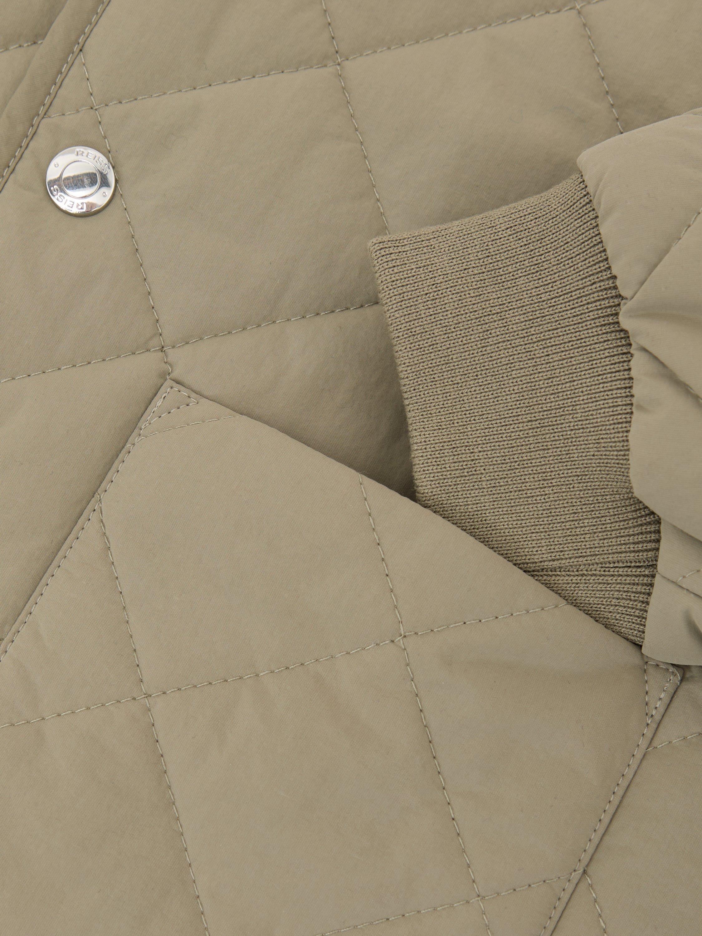 Product image 4 of 4, which shows Reiss Kids' Fort Lightweight Quilted Jacket, Green, 3-4 years