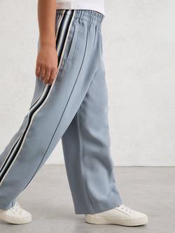 Reiss Kids' Robyn Cotton Blend Side Stripe Trousers, Blue, Blue