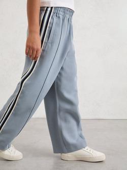 Reiss Kids' Robyn Cotton Blend Side Stripe Trousers, Blue - view 2, Blue