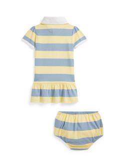 Ralph Lauren Baby Rugby Shirt Stripe Dress, Yellow - view 2, T-bird Yellow