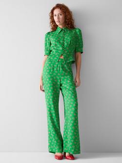 L.K.Bennett Elsie Bow Print Trousers - view 2, Green/Multi