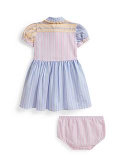 Ralph Lauren Baby Woven Stripe Cotton Dress, Multi - view 2, Multi