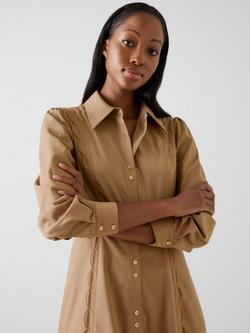 L.K.Bennett Plum Shirt Midi Dress, Camel - view 2, Camel