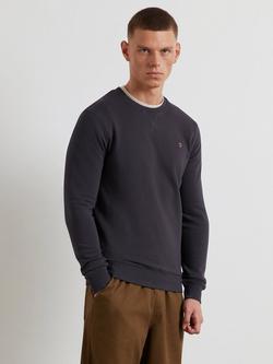 Farah Tim Crew Neck Organic Cotton Jumper, Submarine Grey