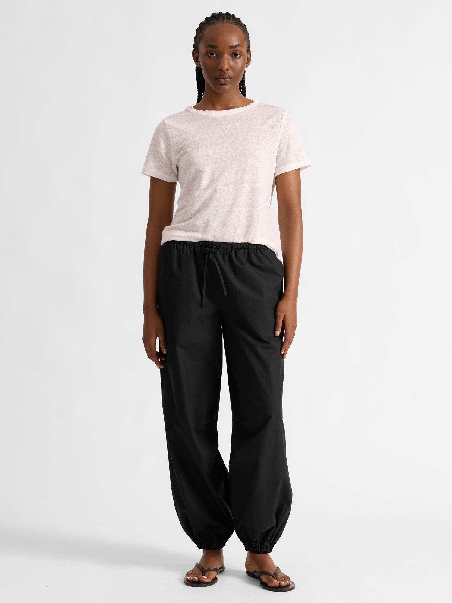 Product image 1 of 5, which shows Albaray Elasticated Hem Balloon Trousers, Black, 8
