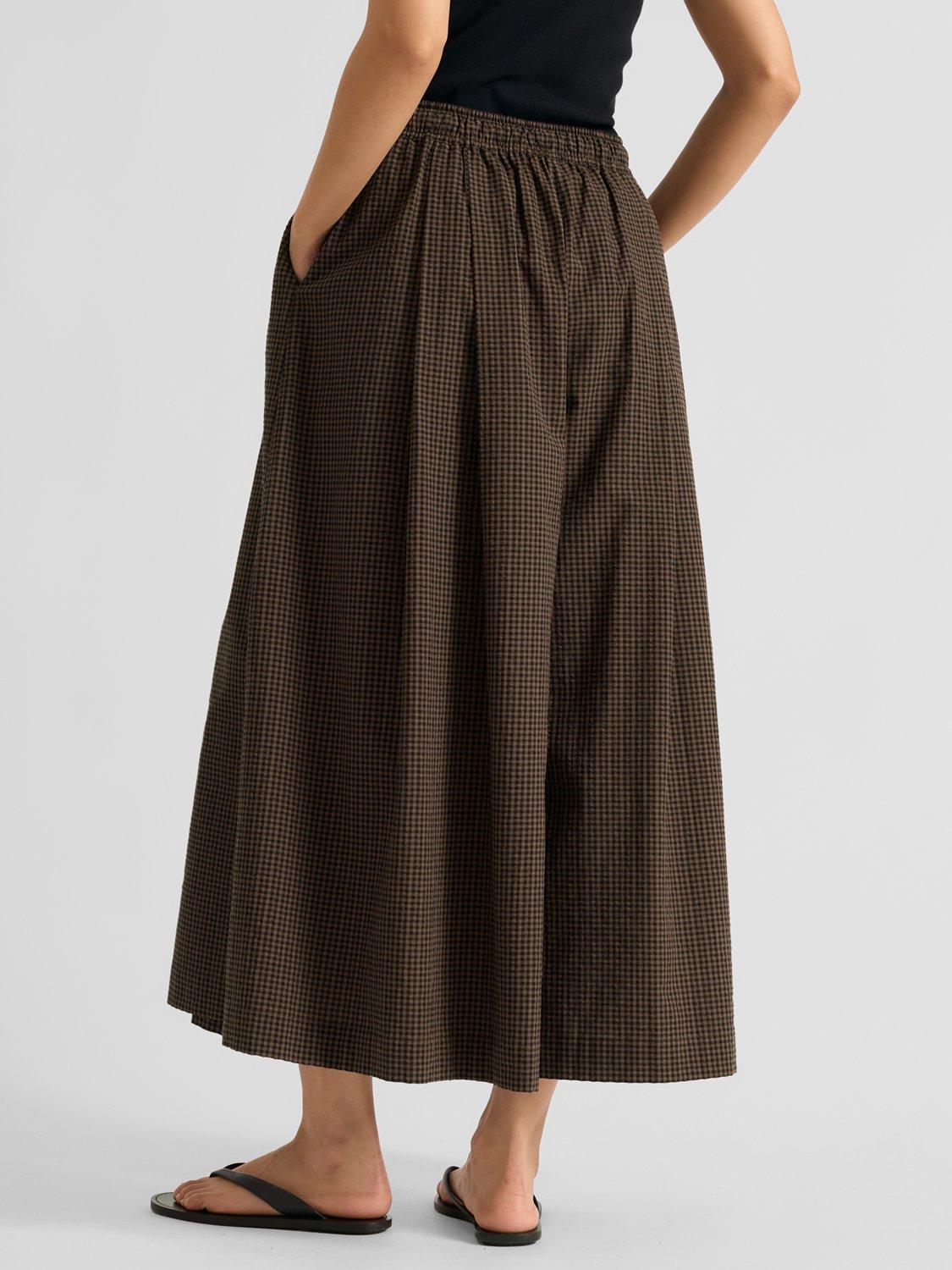 Product image 2 of 6, which shows Albaray Gingham Culottes, Brown, 8