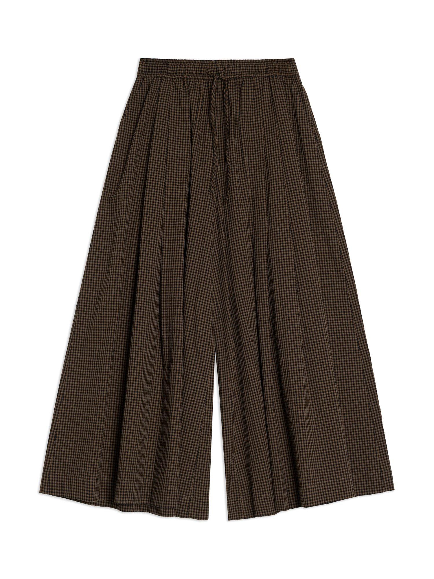 Product image 4 of 6, which shows Albaray Gingham Culottes, Brown, 8