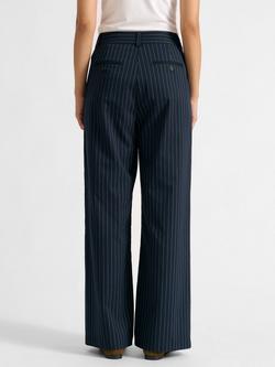 Albaray Pinstripe Tailored Trousers, Navy - view 2, Navy
