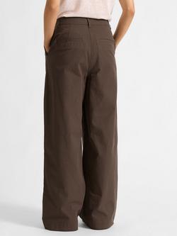 Albaray Pleat Wide Leg Trousers, Chocolate - view 2, Chocolate