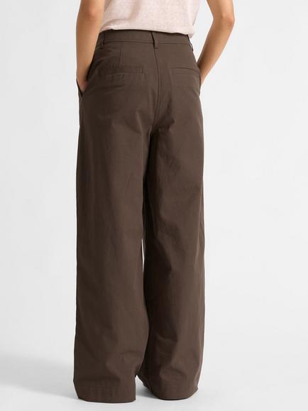 Albaray Pleat Wide Leg Trousers, Chocolate - view 2, Chocolate