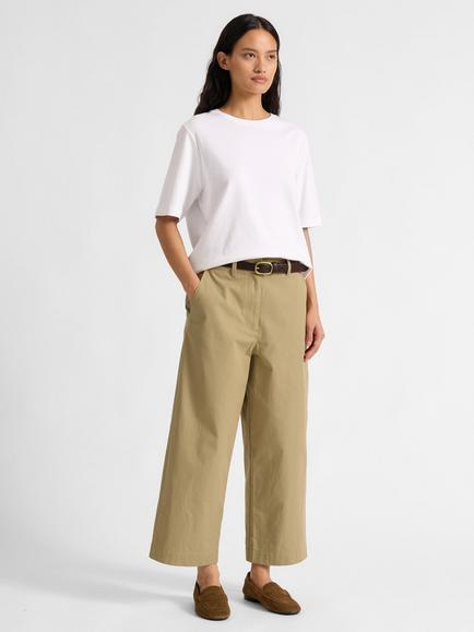 Albaray Cropped Flared Trousers, Stone, Stone
