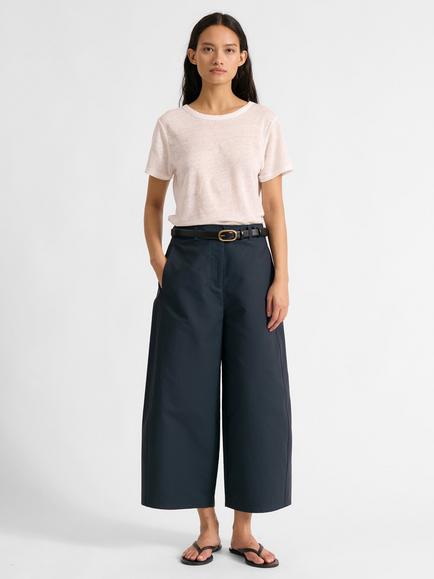 Albaray Cropped Wide Leg Trousers, Navy, Navy