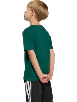 adidas Kids' Cotton Short Sleeved Football Graphic T-Shirt, Collegiate Green - view 2, Collegiate Green