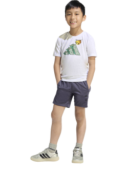 adidas Kids' Minecraft Training Summer T-Shirt and Shorts Set, White, White