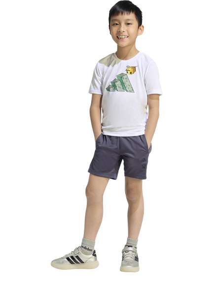 adidas Kids' Minecraft Training Summer T-Shirt and Shorts Set, White, White