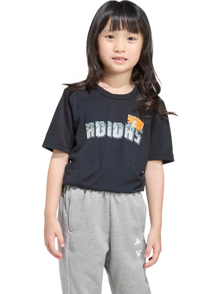 adidas Kids' Minecraft Training T-Shirt, Black, Black
