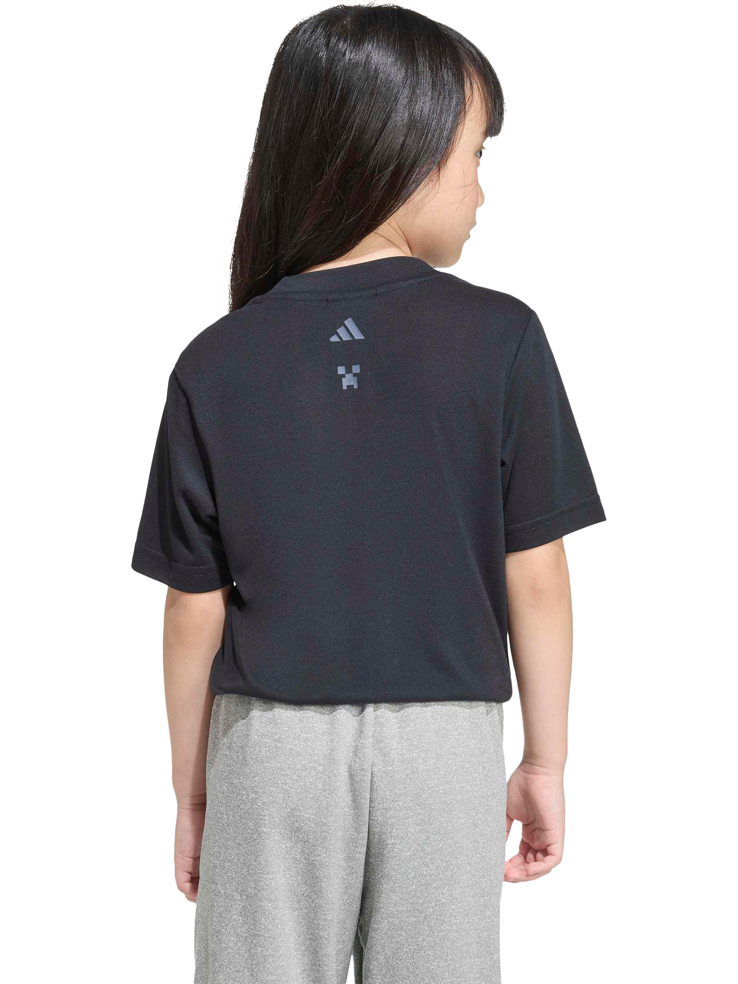 Product image 2 of 5, which shows adidas Kids' Minecraft Training T-Shirt, Black, 5-6 years