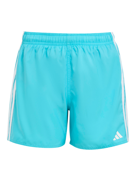 adidas Kids' 3-Stripe Swim Shorts, Lucid Cyan/White, Lucid Cyan/White