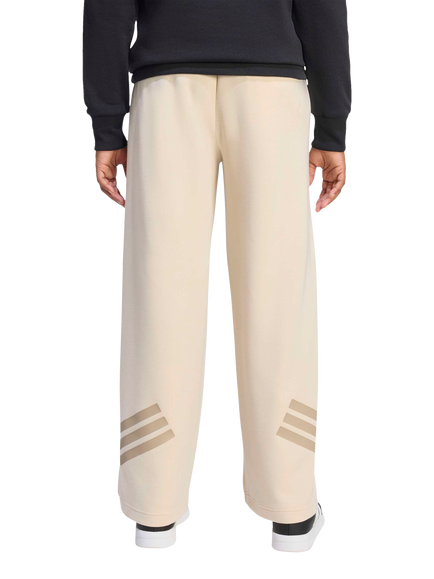 adidas Kids' Future Icons 3-Stripes Wide Leg Trousers, Crystal Linen/ Trace Khaki - view 2, Crystal Linen/ Trace Khaki