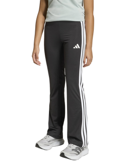 adidas Kids' Train Essentials 3-Stripes Flared Leggings, Black/White, Black/White