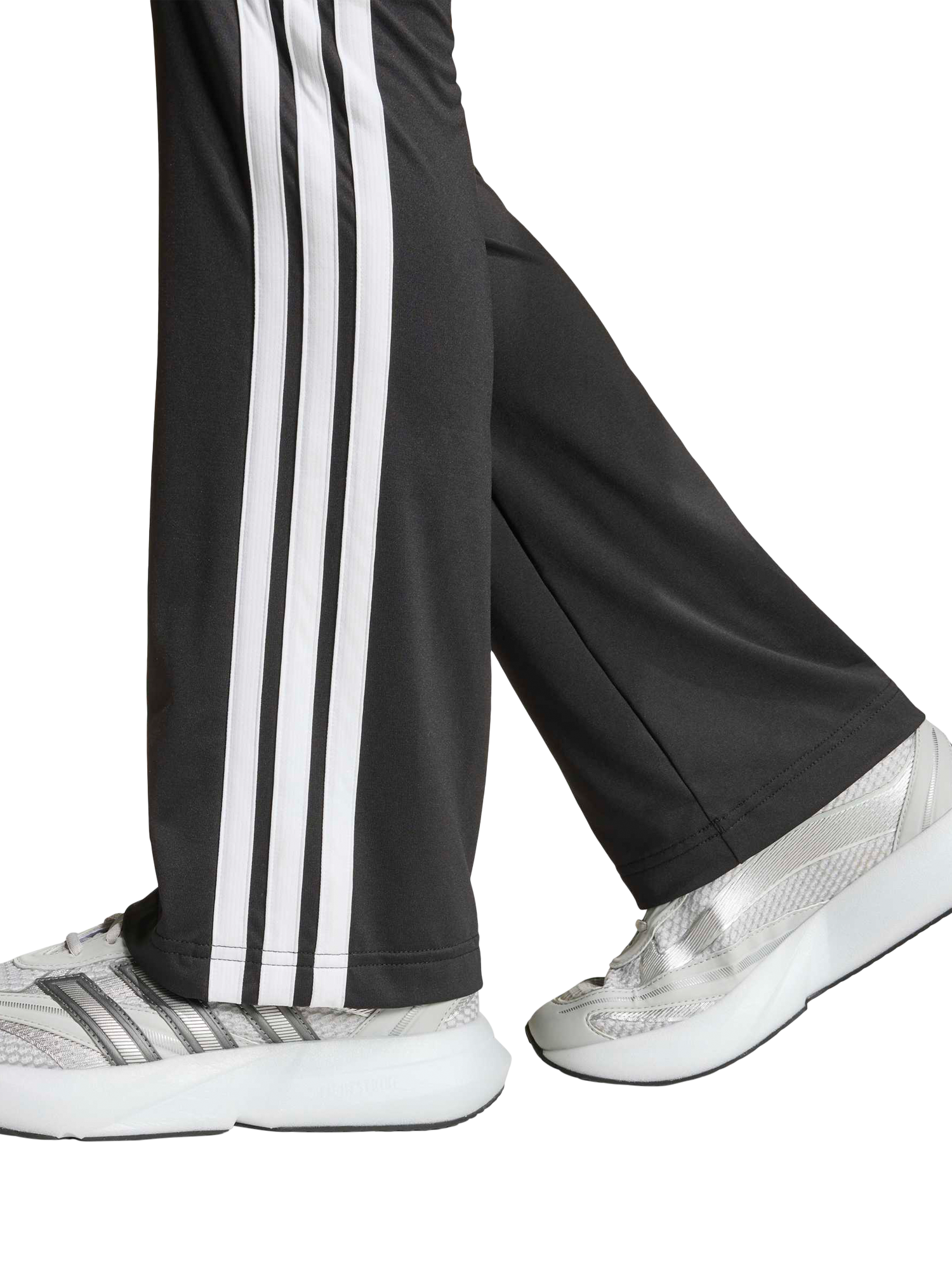 Product image 4 of 5, which shows adidas Kids' Train Essentials 3-Stripes Flared Leggings, Black/White, 5-6 years